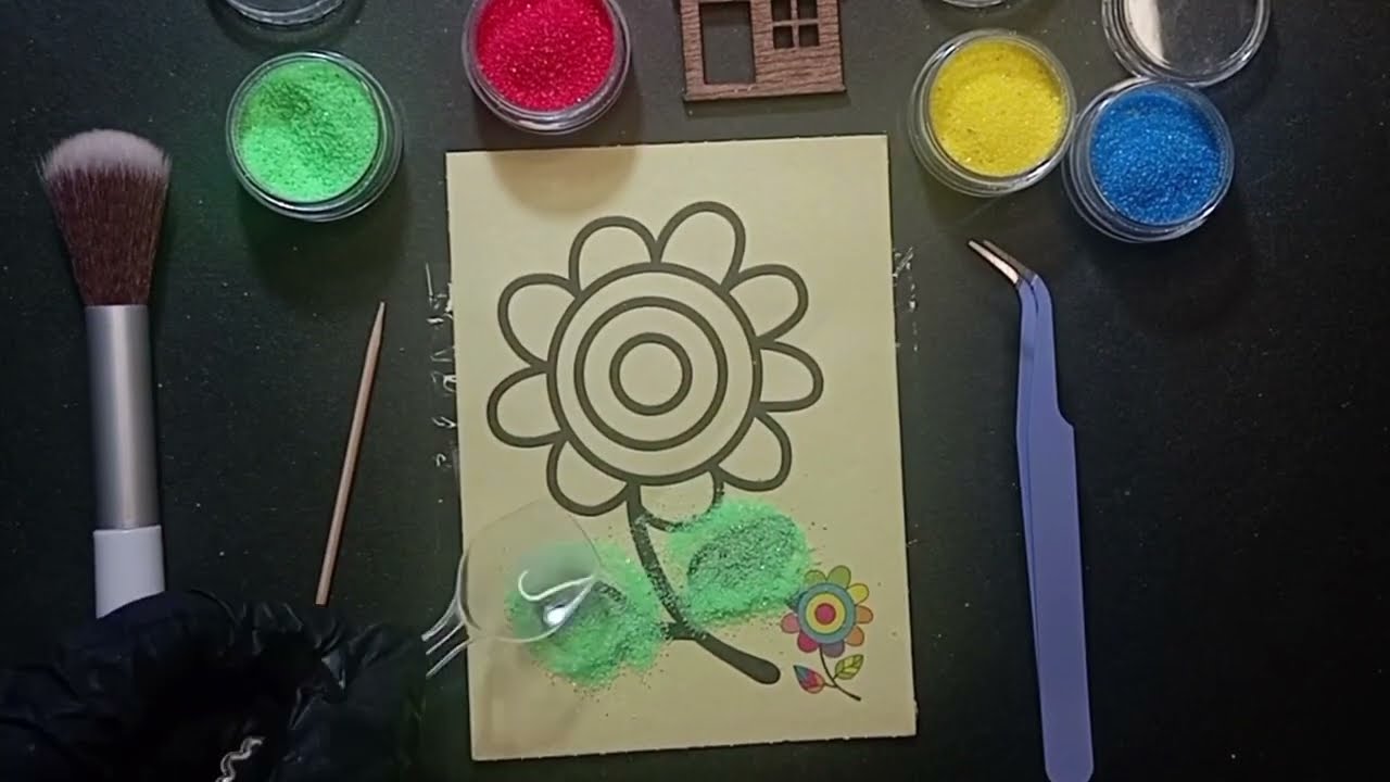 Sand Painting SunFlower | paperindcraft