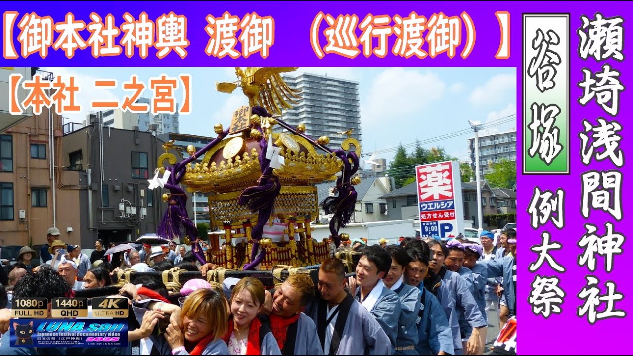 令和7年度 草加市 谷塚 瀬崎淺間神社 御本社神輿巡行渡御 - YouTube