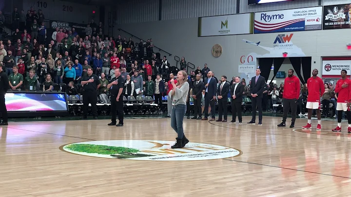 Rachel Nehring sings the U.S. National Anthem for ...