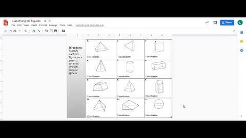 Classifying 3D Figures Instructions