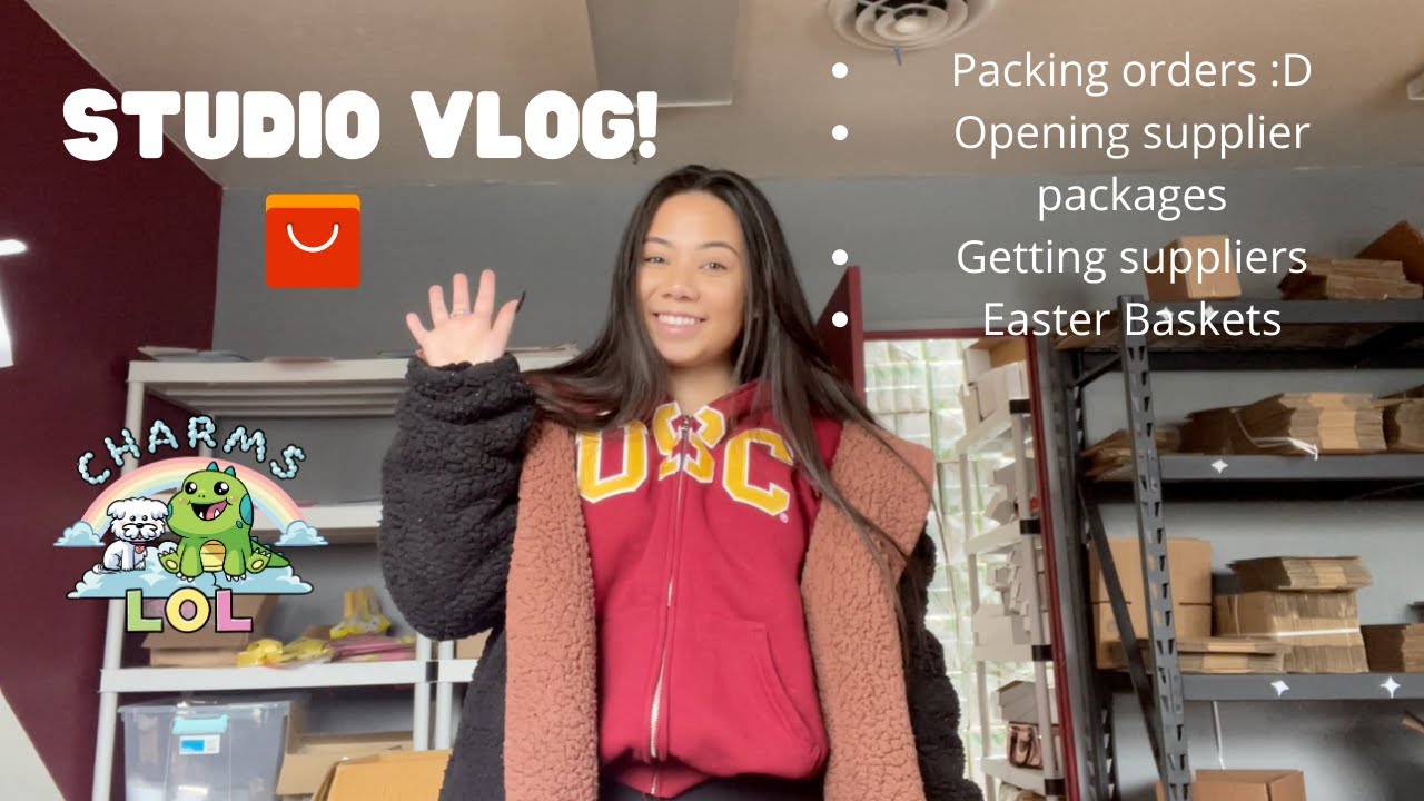 Studio Vlog #3! | CharmsLOL - Packing orders, Making Easter Baskets, Alibaba.com