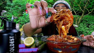 Huge Sauteed Prawns Mukbang