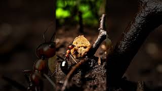 Ant vs Titan: The Tiny Battle for a Crumb! (POV Macro) #microworld #ants #pov #macro