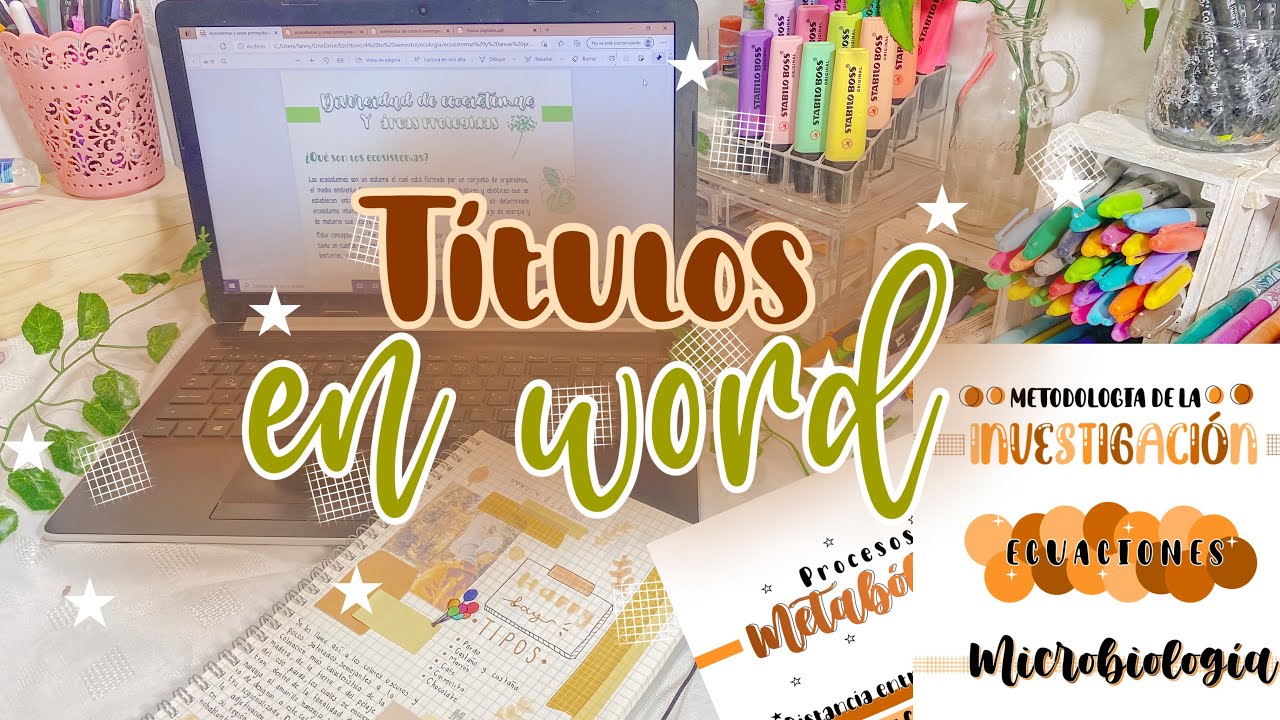 💻 Haz tus títulos bonitos en word 🌿✨~apuntes digitales✨