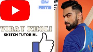 How To Draw Virat Kholi Sketch With Only One Nataraj Pencil Virat Kholi Sketch Tutorial D.v Arts