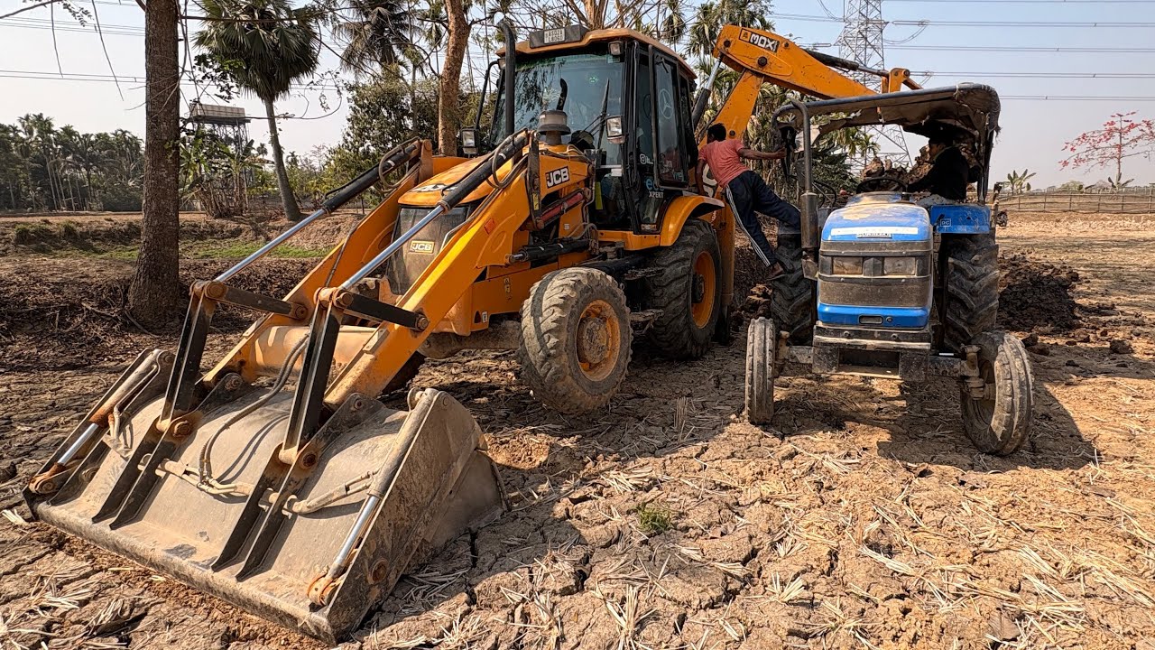 JCB Excavator Work: Loading 3 Massive Tractors Videos 