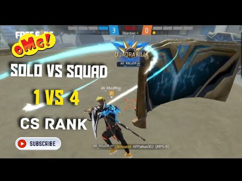 GAME FREE FIRE | CS RANK | SOLO VS SQUAD | 1 VS 4 - YouTube