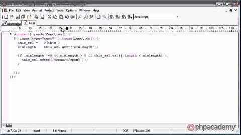 jQuery Tutorial   88   Minimum text field length