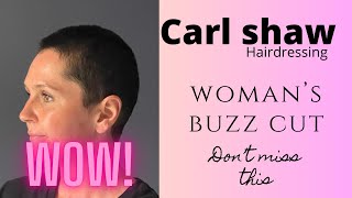 woman's buzz cut