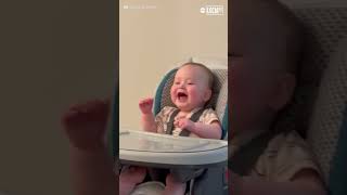 Baby both terrified and delighted by game of peekaboo
