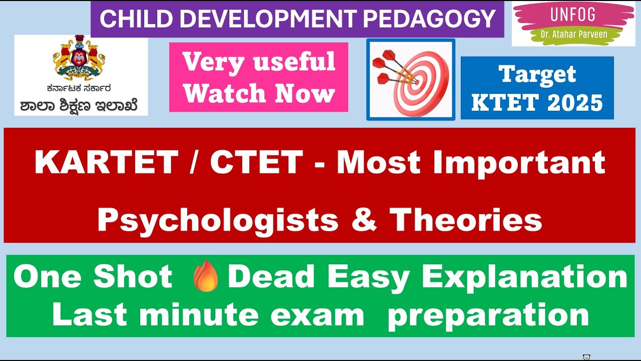 KAR-TET_2025 – CDP CLASS | List of 🌉 Important Psychologists & Theories #oneshotclass