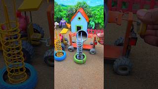 😱 Amazing Mini Tractor Making Cement Pillar | Real Working DIY Construction Machine 🚜 #shorts