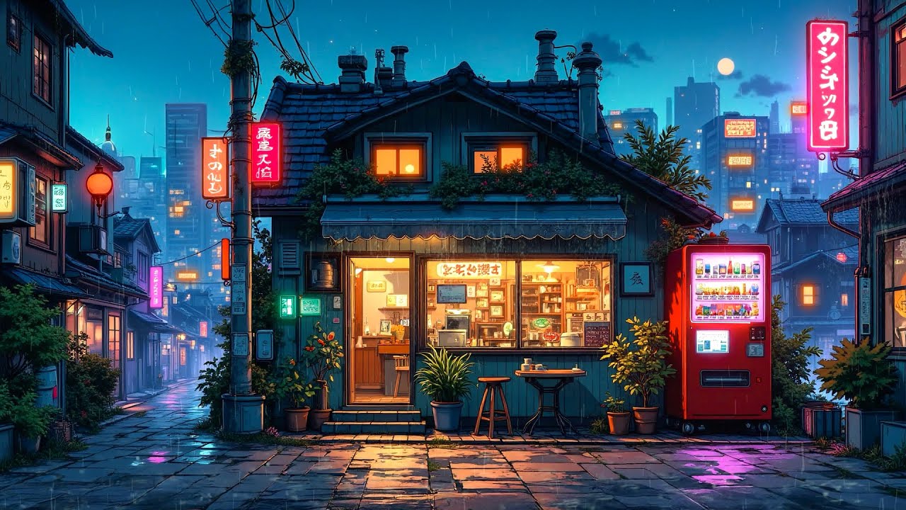 Lofi Hip Hop Beats 🌧️ Rainy Tokyo Street Café Ambience | Chill Playlist ...