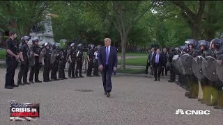 Pres. Donald Trump Visits St. Johns Episcopal Church, Which Was Set On Fire Last Night