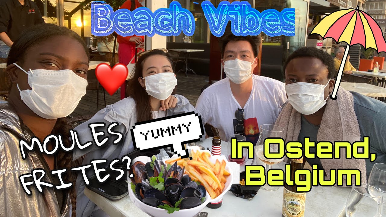 MIMI VLOG2 Beach trip in Ostend with best MOULES FRITES Đi biển sau 4