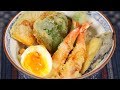 Shrimp Egg Tendon Recipe (Tempura Rice Bowl with Prawns and Vegetables) | Cooking with Dog