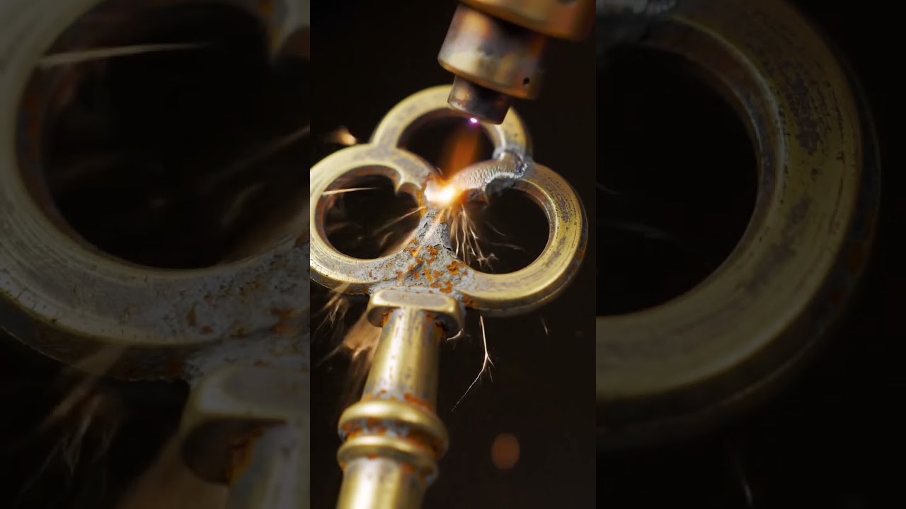 Satisfying Laser Cleaning an Ancient Key!