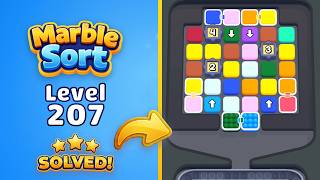 Marble Sort! - Color Puzzle Level 207 Walkthrough 🧩 | Solution & Gameplay (VooDoo) 🔴
