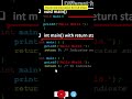 Return types of main function in C #learnc #coding  #codingforbeginners