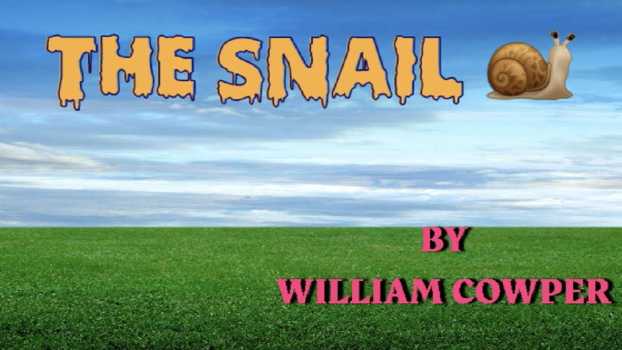 WILLIAM COWPERTHE SNAILS 🐌 EXPLAINED IN ENGLISH&HINDISUMMARY AND