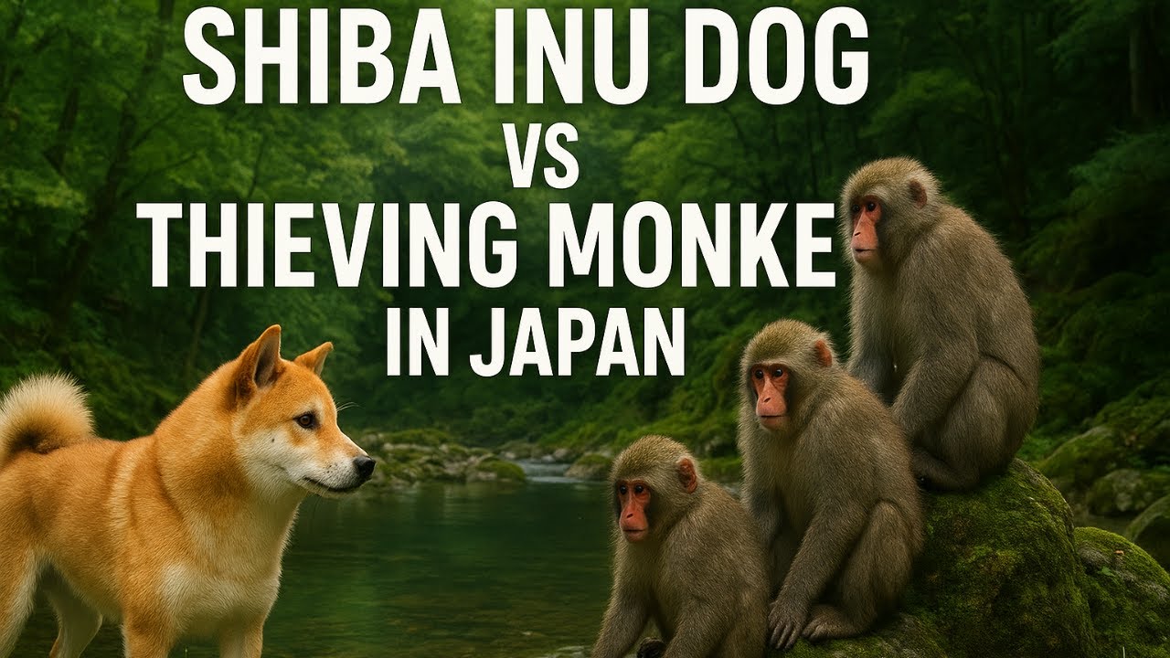 Shiba Inu Dog vs Thieving Monkeys in Japan