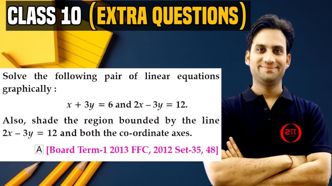 Solve the following pair of linear equations graphically x+3y=6 and 2x ...