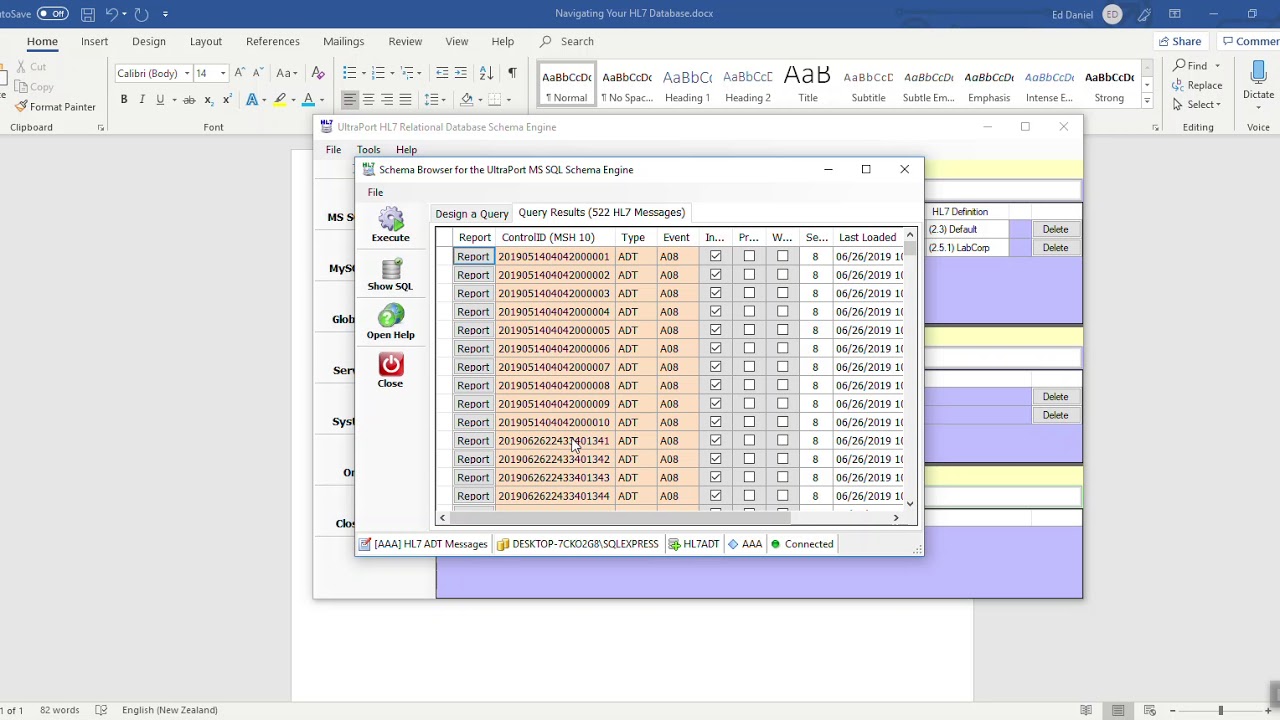 Navigating Your HL7 SQL Database