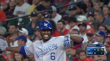 KC@HOU: Cain singles to right, scores Gordon