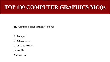 Top 100 Computer Graphics Mcqs | Important Computer Graphics Questions and Answers | Madhu Multi Max