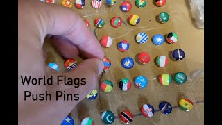 Country Flag Push Pins 194 World Map Flags For World Traveling Collecting
