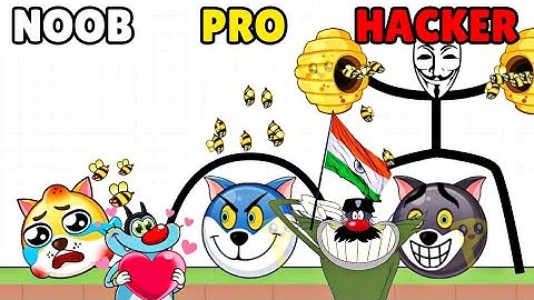 Noob vs Pro vs Hacker - Asmr save the doggy ! | Oggy and Jack Playing Asmr Games !