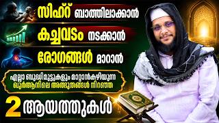 എല്ലാ ബുദ്ധിമുട്ടുകളും മാറ്റാൻകഴിയുന്ന ഖുർആനിലെ അത്ഭുതങ്ങൾ നിറഞ്ഞ 2 ആയത്തുകൾ | Noushad Baqavi