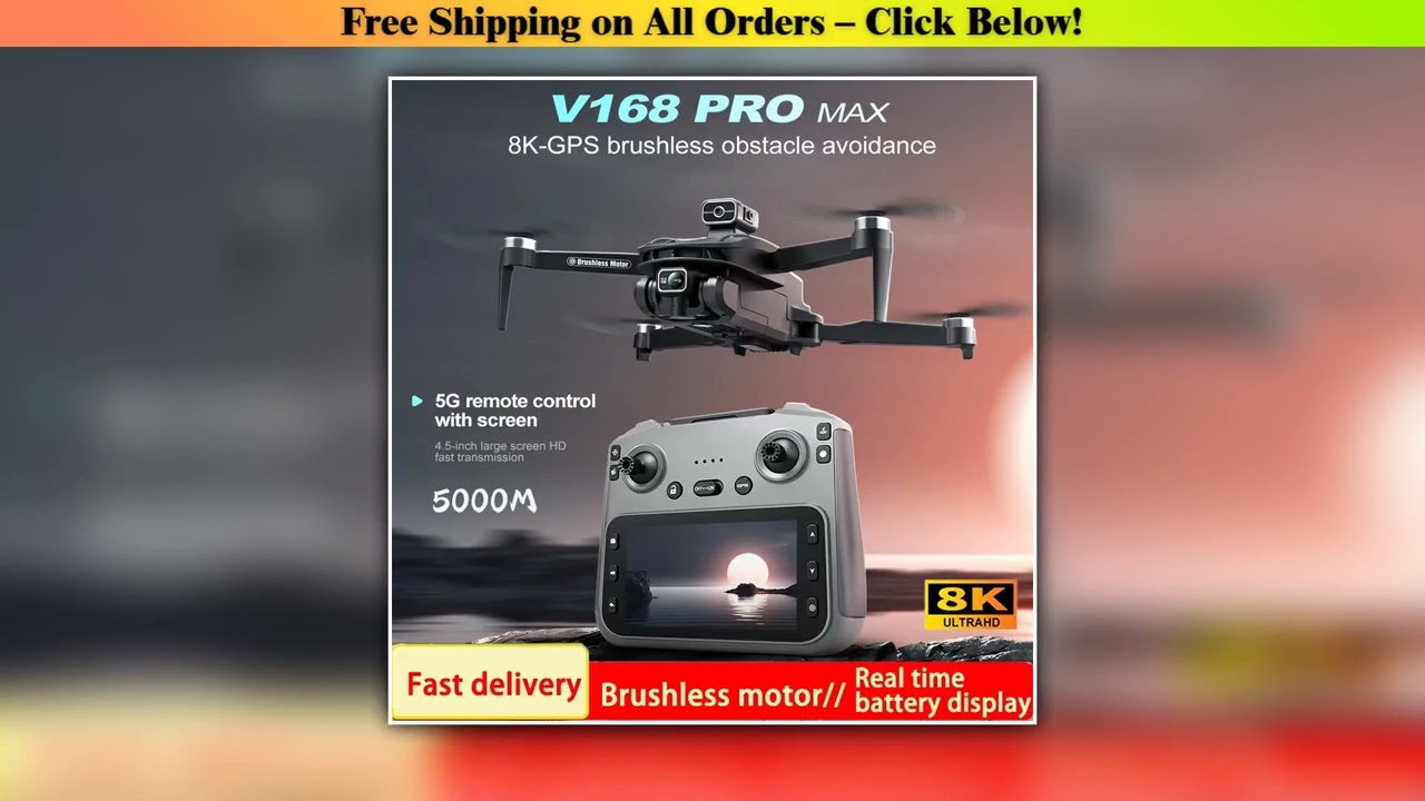 2025 V168 Pro MAX GPS Drone 8K Professional HD Camera 5G WIFI FPV 360 Obstacle Avoidance Brushless