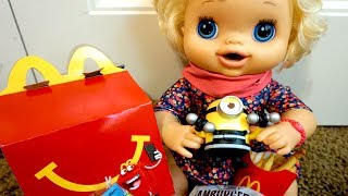 BABY ALIVE McDonald's Happy Meal Is Devoured By Emily's Minion!