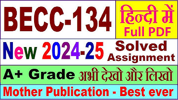 BECC 134 solved assignment 2024-25 in Hindi || becc 134 solved assignment 2025 || becc134 2024-25