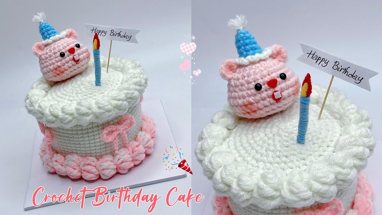 Crochet Birthday Cake 🎂| Crochet Gift Ideas | Móc Bánh Sinh Nhật