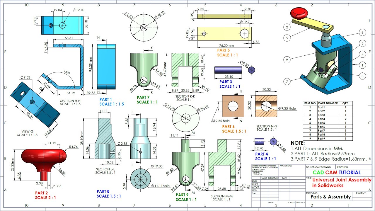 universal joint solidworks model download