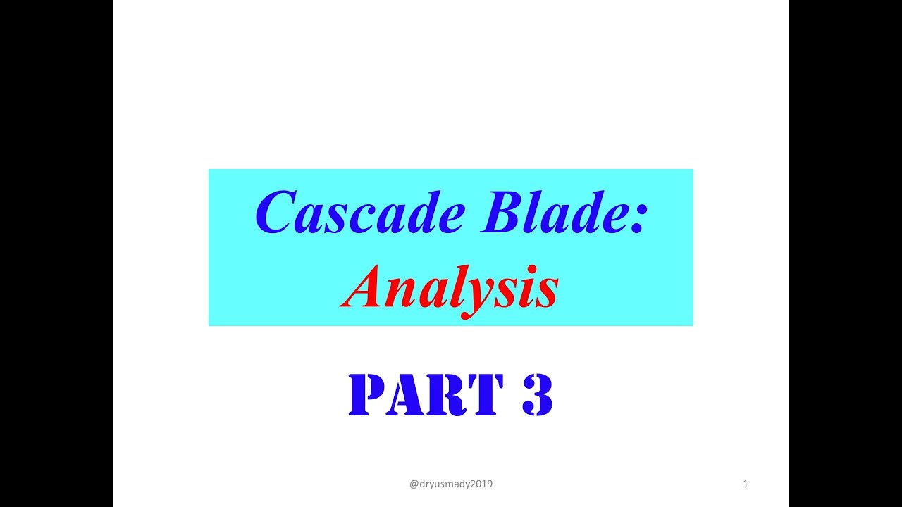 TM LEC #10: CHAPTER 02 CASCADE BLADE PART 3 - YouTube