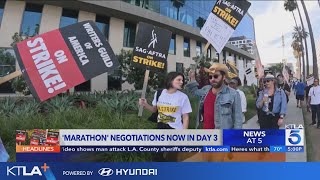 Writers union, Hollywood studios continue third day of discussions
