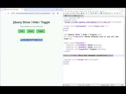 jQuery 20: jQuery の非表示 vs 表示 vs 切り替え