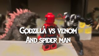 Godzilla vs venom  spider man