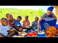 Delicious African Village Style of Cooking Organic Village Food ChickenCurry With Cabbage For Dinner