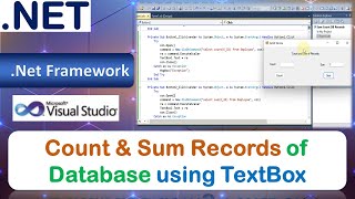 Count & Sum Records of Database using TextBox and Button | Database Connectivity | ADO.NET | VB.NET