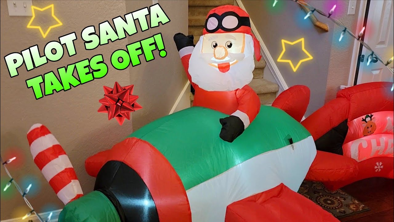 NEW Santa Airplane Inflatable with animated propeller