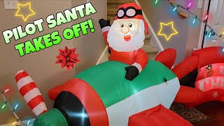 New Santa Airplane Inflatable With Animated Propeller