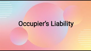 OCCUPIER'S LIABILITY