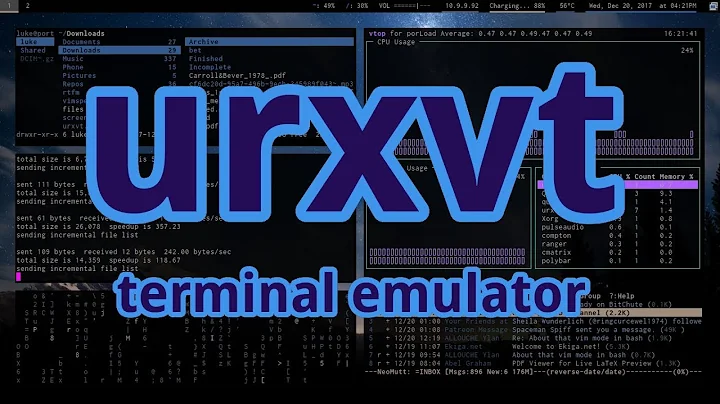 URXVT is the Best Terminal. (And some configuration notes)