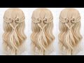 Braided Heart Hairstyle Half Up Half Down Hairstyle Simple Easy Hairstyle For Medium Long Hair