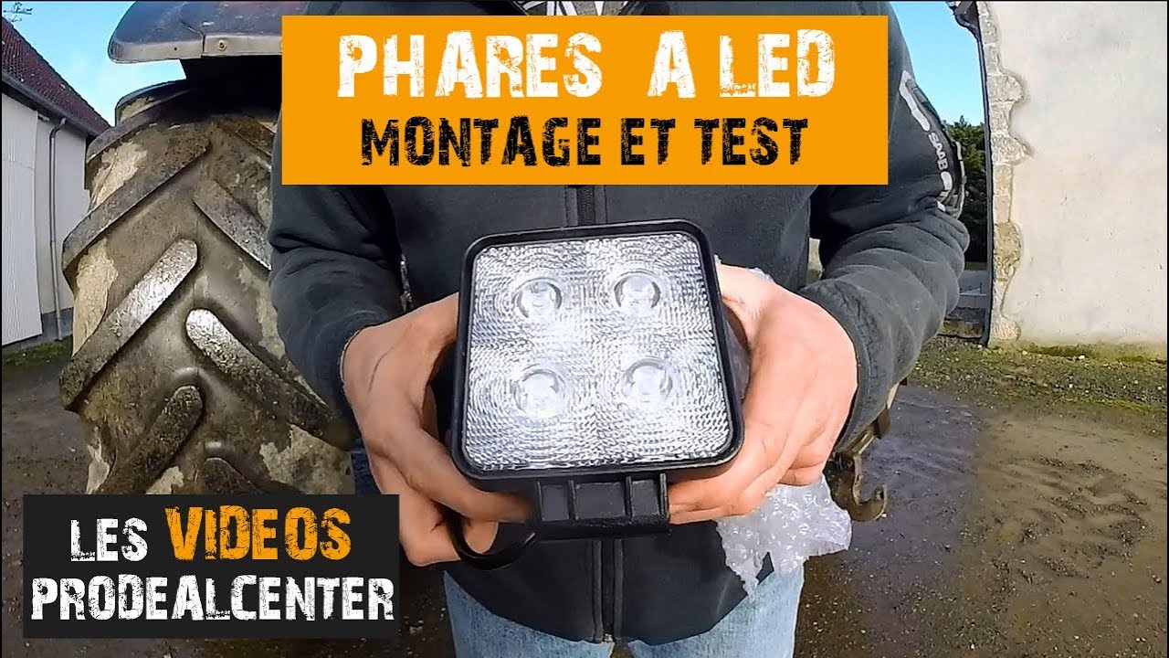 PHARE DE TRAVAIL CARRE 7 LED 35W 2200 LUMENS FAISCEAU LARGE -  Distri-pièces.fr