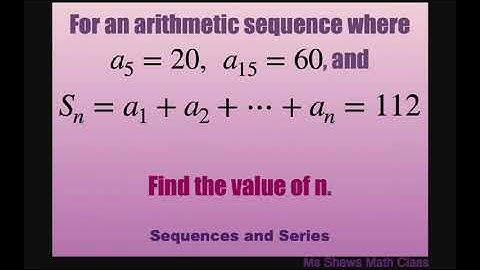 Find value of n when sum of arithmetic sequence = 112, the fifth term is 20 and fifteenth term = 60